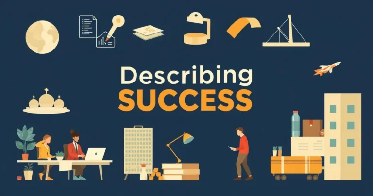 Illustration for Describing Success: Adjectives for Companies and Brands
