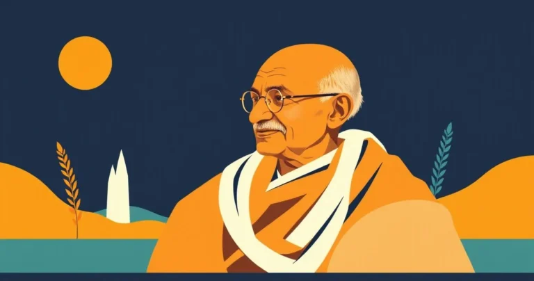 Illustration for Describing Gandhi: A Guide to Adjectives for Mahatma
