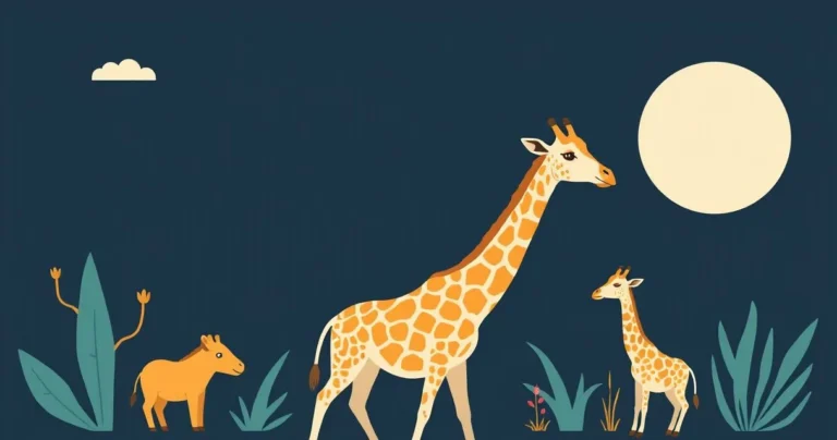 Illustration for Describing Giraffes: A Guide to Adjectives