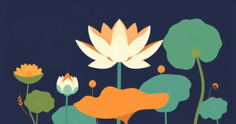 Illustration for Describing the Lotus: A Guide to Adjectives for Floral Eloquence