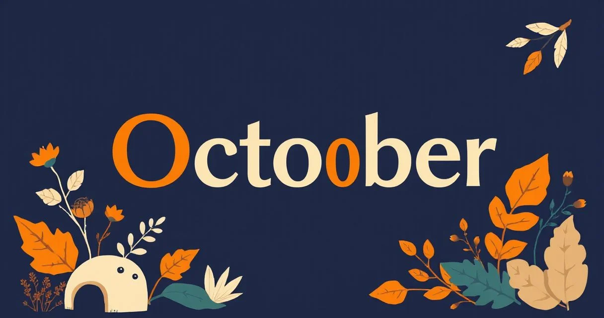 Illustration for Adjectives for October: Describing the Autumn Season
