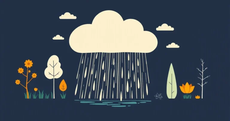 Illustration for Describing the Downpour: Adjectives for Rain