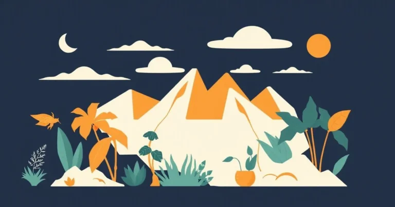 Illustration for Describing Paradise: Adjectives for Rainforest Environments