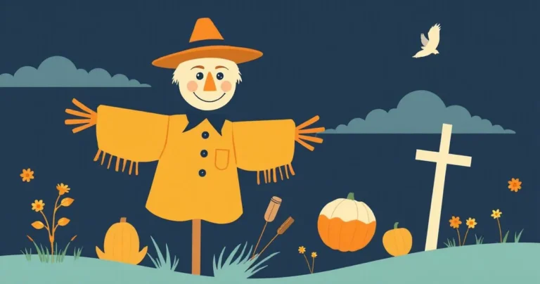 Illustration for Describing Scarecrows: A Guide to Adjectives