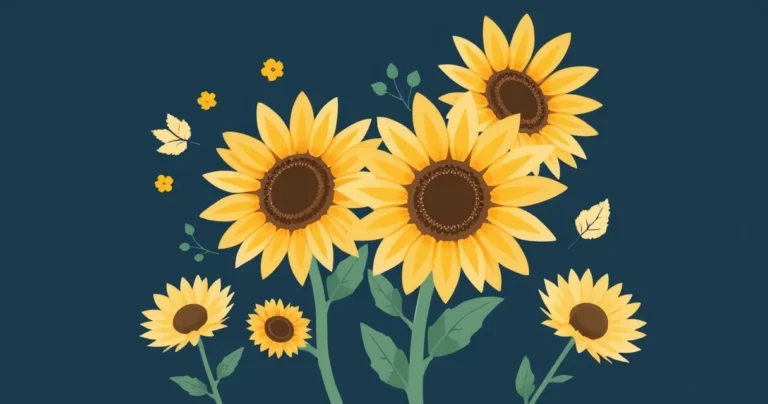 Illustration for Describing Sunflowers: A Guide to Adjectives