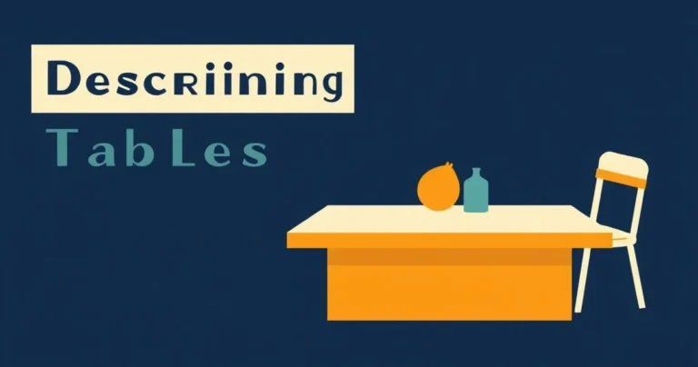Illustration for Describing Tables: A Comprehensive Guide to Adjectives