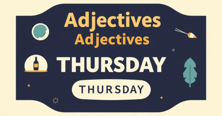 Illustration for Adjectives for Thursday: Enhancing Your Weekly Vocabulary