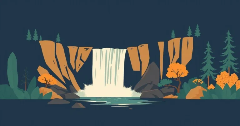 Illustration for Describing Waterfalls: A Guide to Adjectives