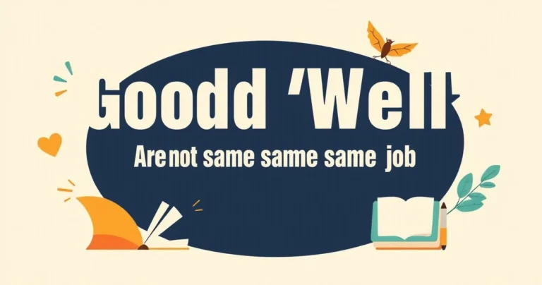 Illustration for “Good” and “Well” Are Not the Same Word Doing the Same Job