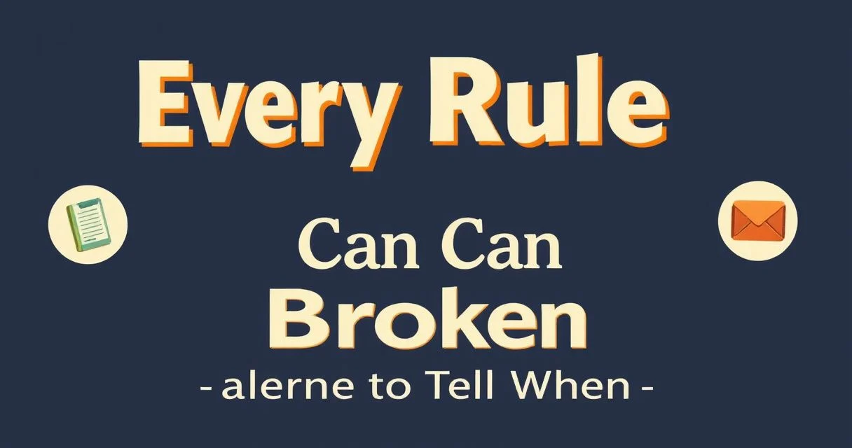 Illustration for Every Rule Here Can Be Broken, and Here Is How to Tell When